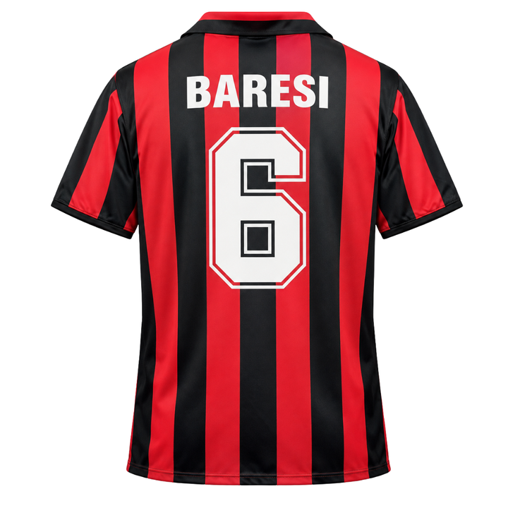 AC Milan 1988/89 home retro jersey with white Baresi 6 printing - ITASPORT