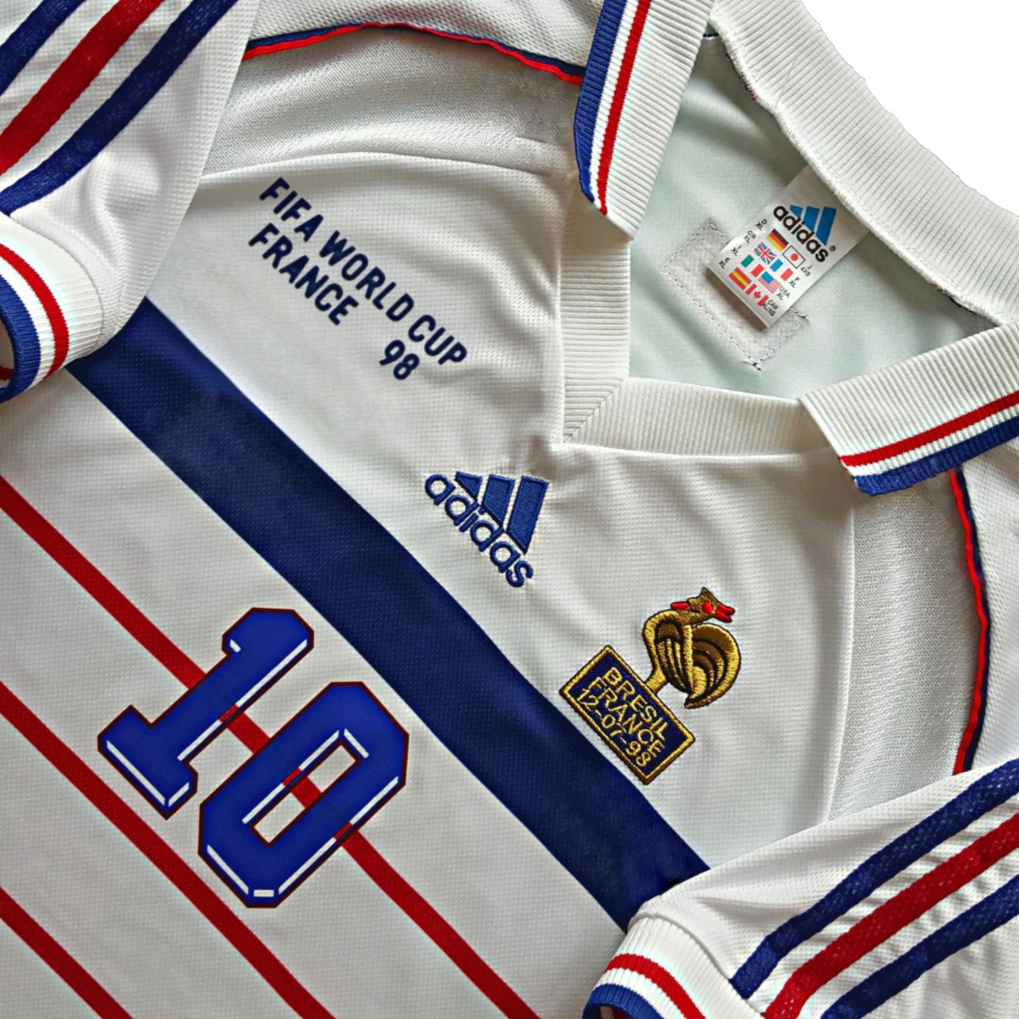 France 1998 World Cup Away Jersey Zidane 10 - ADIDAS