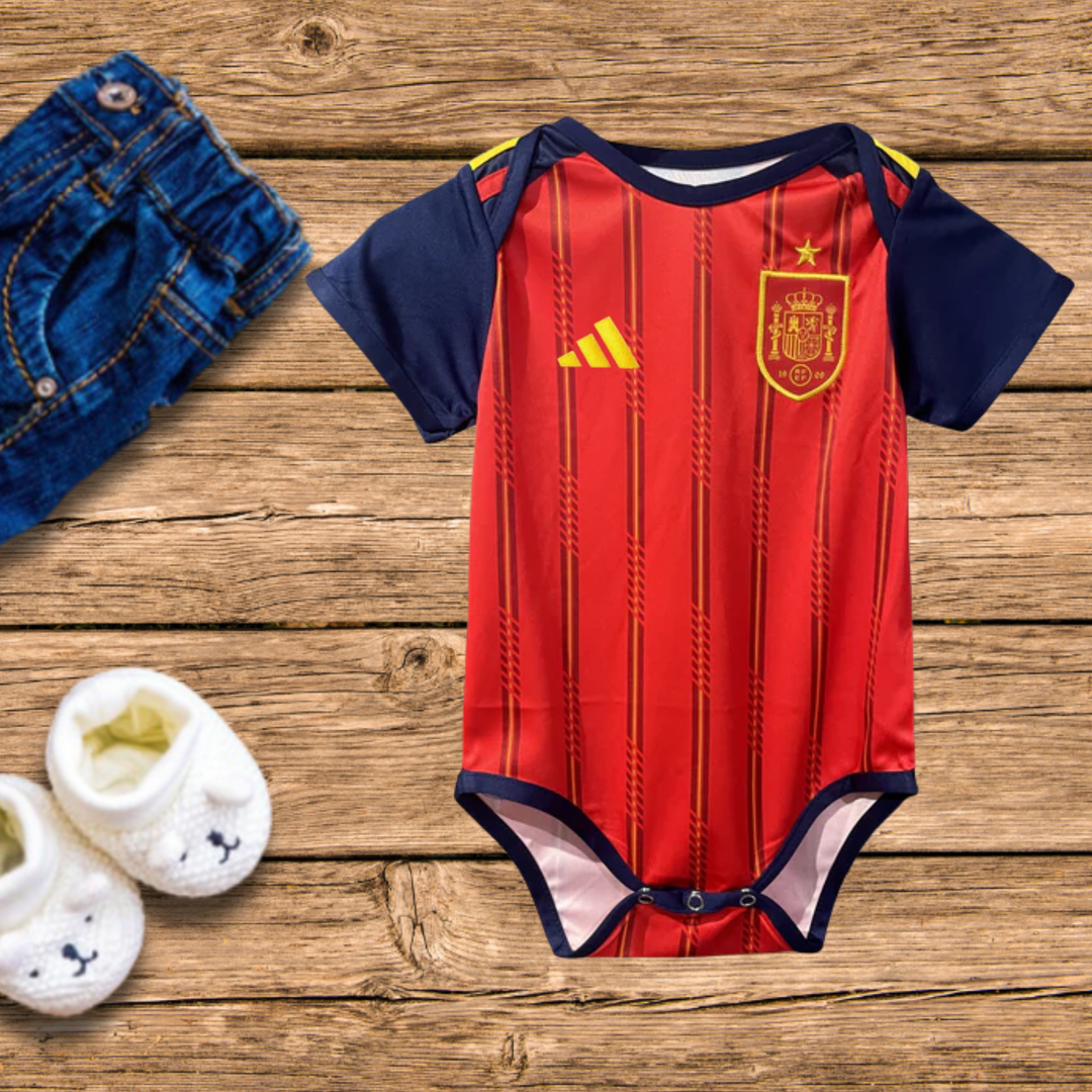 Spain Home 2026 baby jersey front view - adidas