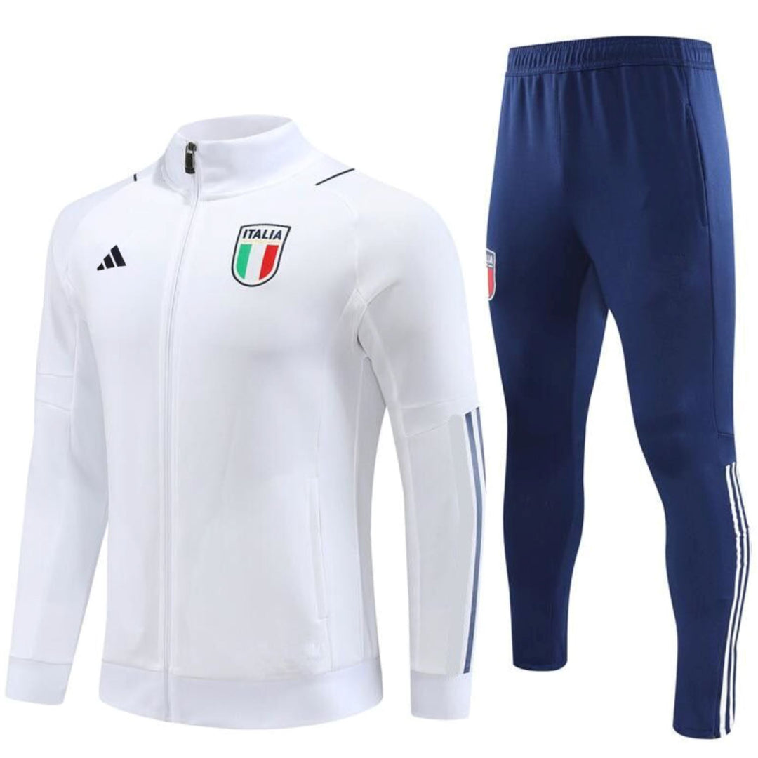 Italy Tracksuit 23/24 White / Navy Full Zip - ITASPORT